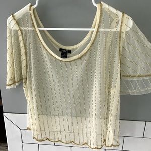 Sheer Beaded Party Top